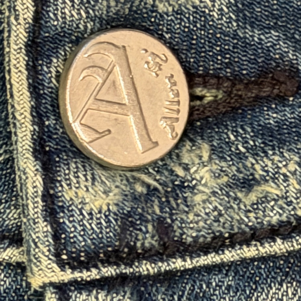 Allen B rhinestone pocket jeans size 15 Y2K glam denim - Picture 9 of 13